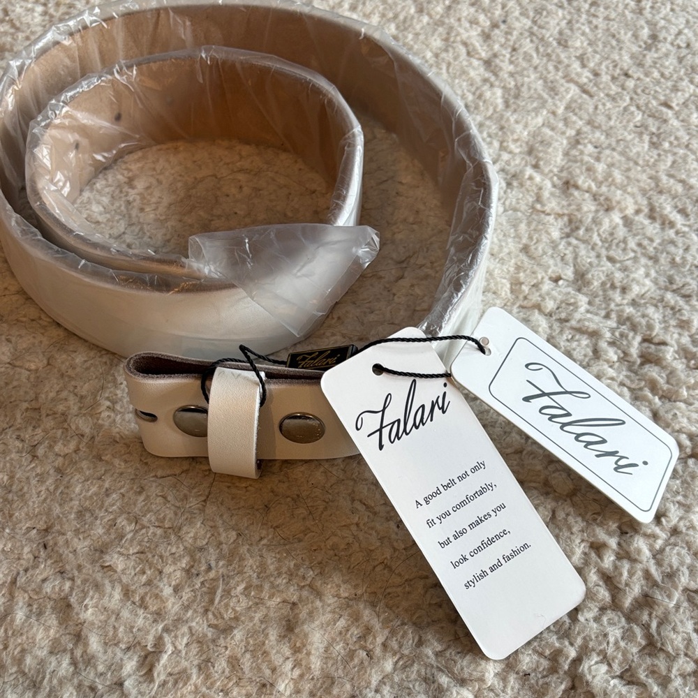 Falari white leather Belt